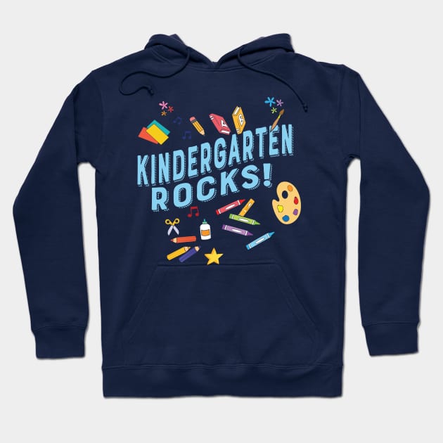 Kindergarten Rocks! Funny Kinder Pre-K Teacher Gifts Hoodie by Shirtbubble